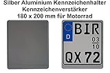 1x ALU Aluminium Verstärker Kennzeichenverstärker Kennzeichenhalter für Motorrad 180 X 200 Silb