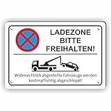 Fassbender-Druck SCHILDER - LADEZONE BITTE FREIHALTEN - vorgebohrtes Parken verboten Schild - Schild mit Bohrlöchern zum Markieren vom absoluten Parkverbot / Privatparkplatz (30x20cm Schild)