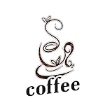 BLOUR Kreative Kaffeetasse Wandaufkleber für Wohnzimmer Küche Fenster Glas Dekorationen Tapete Wandbild Persönlichkeit Dekor Aufkleb