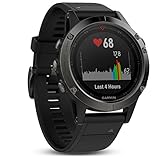 Garmin fēnix 5 GPS-Multisport-Smartwatch, Herren, Herzfrequenzmessung am Handgelenk, Sport- und Navigationsfunktionen, grau/schw