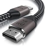 8k HDMI Kabel 2.1 UHD II – 8k @ 120 Hz mit DSC - 7680 x 4320 - 2m (Meter) - 2k 4k 8k Highspeed mit Ethernet – HDR eARC VRR ALLM - HDMI-Kabel 2.1 - Ummantelung - kompatibel zu Blu Ray PS4 PS5 Xbox