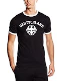 Coole-Fun-T-Shirts Herren T-Shirt Deutschland Adler Ringer, Schwarz, XL, 10880