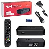 Original Infomir MAG522w1 4K UHD IP TV Set Top Box / Internet TV Receiver / Multimedia Player / 2160p 60FPS / Wi-Fi (HDMI 2.1 , USB 2.0 ) HEVC H.256 Unterstützung / ARM Cortex-A53 + HDMI Kab