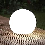 EASYmaxx Solar-Deko-Kugel 30 cm IP67, Gartenleuchte mit LED Beleuchtung, Gartenkugel mit Farbwechsel, moderne Außen-Garten-Lampe, witterungsbeständig IP67, Fernbedienung, W