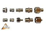 AIRBRUSH SET ADAPTER SUPER-GÜNSTIG im 10er-SET - IMMER die passende VERSCHRAUBUNG Reduziernippel Verbindungsstück Anschlussstück für alle AIRBRUSH-Verbindungen zwischen Airbrush-Kompressor Schlauch Airbrushp