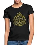 Spreadshirt Harry Potter Gryffindor Wappen Löwe Frauen T-Shirt, M, Schw