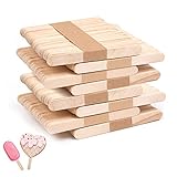 400 Stück Eisstiele Holz Wooden Sticks,Eisstiele aus Holz,Holzstäbchen Holzspatel Stiel Holz Eisstäbchen Holz zum Basteln,DIY-Kunsthandwerk