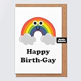 Homosexuell Geburtstagskarte - lustig unhöflich - Gay Pride - lesbische Geburtstagskarte - LGBTQ-Karte - Queer Card - Witz - Erwachsene Geburtstagskarte - für ihn - für Sie - Regenbogen mit Wolk