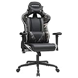 SONGMICS Gaming Stuhl, Bürostuhl, ergonomischer Schreibtischstuhl, verstellbare Rückenlehne, Armlehnen, Kopf- und Lendenkissen, schwarz-Tarnfarben RCG47BG