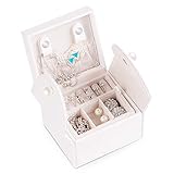 Damen Schmuckschatulle Schmuck Organizer Boxen Schmuckschatulle Einfach Tragbar Europäische Reise Kleine Schmuckschatulle Hochzeit Geburtstagsgeschenk Ohrringe Ohrringe Halskette Finishing Box 1102 (