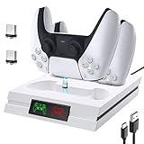 Ladestation Kompatibel mit PS5 Controller Charging Station Ladestation mit Dualsense LED Anzeige USB-C Anschluss Kabel für Sony Playstation 5 Wireless DualSense C