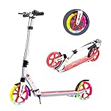 TENBOOM Roller Kinder 10 Jahre, Aluminium Tretroller klappbar Cityroller Höhenverstellbar, Roller Kickscooter mit handbremse und Glocke für Kinder 8 Jahre und Erw