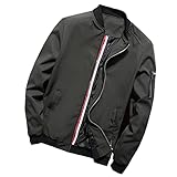 ZYUD Herren Warme Herbst Winter Übergangsjacke Bomberjacke mit Stehkragen Herren Fleecejacke Freizeitjacke Motorradjacke Mit Reißverschluss Sweatjacke Bikejacke Winter Winddicht Outdoorjack
