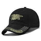 WSMYG Herren Navy Seal Hut Army Green Rebound Cap Jagd Angeln Cap Outdoor Camouflage Baseball Cap Verstellbare Golf Cap Schw