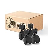 OUTWATER 's New Premium 5,1 cm Heavy Duty Zwickel verstärkte Lenkrollen (Samson) sams-13-bk mit 7/40,6 cm X 7/20,3 cm Reibung Stiel ohne Bremse SAMS-16-BK SAMS-16-B