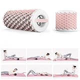 FTIK Mini Faltbare Faszienrolle ，Massagerolle für Faszientraining，Foam Roller Gymnastikrolle，Schaumstoffrolle mit Massagenoppen für Faszien Fitness，Wirbelsäule, Rücken, Beine， Yoga, Pilates Pink