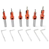 LHQ-HQ 6Pcs Holzbearbeitungsstufenbohrer 2.8 * 8mm-3.2 * 10 mm Senkkopf Holzkegel Senke Schraubloch Anfasen D