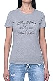 Aglionby Academy High School Damen T-Shirt Grau Rundhals Leichtes Lässiges Kurzarm Women's Grey Crew Neck Casual Short S