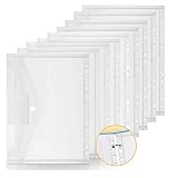Dokumententasche A4,Dokumententasche mit Druckknopf,Dokumententasche Transparent Sichttasche Lochrand Brieftaschen Tasche für Org