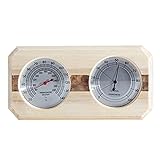 BAWAQAF Holzsauna Hygrothermograph, 2 in 1 Doppel-Zifferblatt-Thermometer Hygrometer S