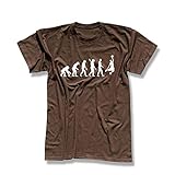 T-Shirt Evolution Basketball Dunking Sport Korb NBA 13 Farben Herren XS - 5XL Magic America Clippers Suns Mavericks Kings Rockets, Größe:4XL, Farbe:braun - Logo W
