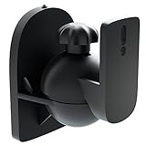 deleyCON 2 Stück Universal Lautsprecher Wandhalterung Halterung Boxen Halter Schwenkbar + Neigbar bis 3,5Kg Deckenmontage + Wandmontage - Schw