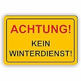 Fassbender-Druck SCHILDER - ACHTUNG KEIN WINTERDIENST - Schild zum Markieren einer Gefahrenzone (Rutschgefahr) - Schild für einen Privatweg - Begehen & Befahren auf eigene Gefahr (75x50cm Schild)