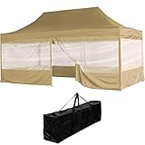 INSTENT® Pro 3x6m Faltpavillon Partyzelt + Seitenteile, Alu Pavillon, WASSERDICHT (SGS geprüft) + UV-Schutz 50+ (TÜV Rheinland geprüft), inkl. Zubehör, Farbwahl: Weiß Champagner Blau Grün Rot Schw