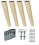 Prima Online 4x Holzfüße Möbelfüße Sofafüße Buche Holzbeine schräg Länge 20cm Buche Holz Oberfläche sauber (Schräg [20 CM]) prima-online_