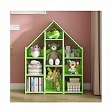 LJP Bücherregal Bücherregal WPC Board Puppenhaus Bücherregal mit Bücherregalen und versteckten Schließfächern, Leseecke für Kleine Träumer Bücherregal Bücherschrank (Color : All Green)