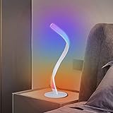 JDKC- Spiral-LED-Tischlampe mit Musik-Sync, Intelligente RGB-Schreibtischleuchte, Sprachsteuerung und APP, Arbeiten Sie mit Alexa, Google Home, für Gaming, PC, TV, Raum (Color : White)