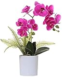 Olrla weißer künstlicher phalaenopsis-orchideen-Bonsai mit Keramik-vase Hochzeit Garten inneneinrichtungen (rot 2)