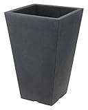 Spetebo Kunststoff Pflanzsäule anthrazit 55 cm - Blumenkübel Trapezförmig - Pflanztopf Pflanzküb