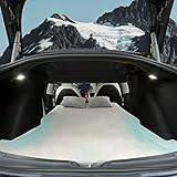 TESCAMP - Colchón para Camping de espuma viscoelástica CertiPUR, Bolsa de almacenamiento y sábana incluida, para Tesla Model 3, portátil, plegable, que ahorra espacio, tamaño Dob