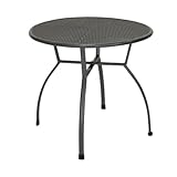 greemotion Gartentisch Toulouse rund, Ø ca. 80 cm, pflegeleichter Tisch aus kunststoffummanteltem Stahl, Esstisch mit Niveauregulierung, eiseng