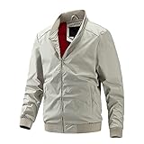 Übergangsjacke Herren Einfarbig Einfache Herrenjacke Outdoor Freizeit Laufen Fitness Übung Klassische Neue Herren Freizeitjacke R-Apricot2 L