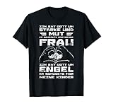 Herren Ich bat Gott Stärke Mut & Engel Ehemann Vater Papa Vatertag T-S