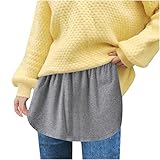 2PCS Mini Rock Extender Rock Damen Innenrock Layered Extender Rock Minirock Shirt Extender Damen Mädchen Basic Rock Mini Skirt Shirt Extenders für Pullover,Sweatshirt,Jacke,S