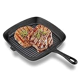 Gusseisen Grillpfanne , Nonstick Bratpfanne , Strom- Und Gasherd , Schwarz Servierpfanne Mit Griff , Gusseisen Steak Bratpfanne , Kochtopf Küche Kochgeschirr , 9,53 & Zeiten; 9.06 &Times; 1.18In Nü