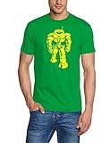 Coole-Fun-T-Shirts Herren T-Shirt Sheldon Robot Big Bang Theory!, green-gelb, L, BK104