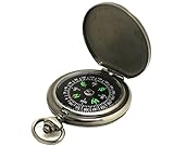 Hycy 2018 Vintage Taschenuhr Kompass Klassischer Druck Geschenk Punkt Nord Outdoor Klettern Kompass Präzisionsführer Camping Jagd Komp