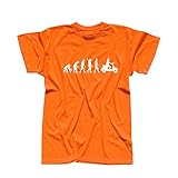 T-Shirt Evolution Mofa Roller Vespa Scooter Motorroller 13 Farben Herren XS-5XL Moped Lambretta Mokick-Roller Cityflitzer Tuning Custom, Größe:M, Farbe:orange - Logo W
