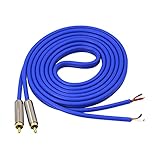 XMSJSIY RCA-Lautsprecherkabel, blankes Kabel, offenes Ende, OFC HiFi 2RCA Lautsprecherkabel, Stereo-Audiokabel, Stecker, High Level für DJ-Anwendung, Subwoofer-Mixer, 2 m (2 Cinch-Stecker)