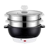 ZHGCHF Multifunktionaler Elektroherd Heizpfanne Elektroeintopf Kochtopf Maschine Hotpot Nudeln Eiersuppe Dampfgarer Reisk