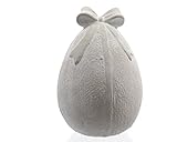 frühlingshafte Oster-Deko Ei stehend Deko-Ei mit Schleife Beton weißgrau Preis für 4 Stck