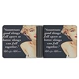 Marilyn Monroe Geldbörse mit motivierenden Zitaten aus PU-Leder, für Kreditkarten, Barg