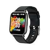 Smartwatch, Herren Damen 1.69 Zoll Touchscreen Smart Watch, IP68 Wasserdicht Fitnessuhr 24 Sportmodi Sportuhr Fitness Tracker mit Schrittzähler Pulsmesser und Schlafanalyse, Armbanduhr für Android iOS