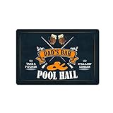 JP's Parcels Blechschilder Man Cave-Decor – Metallschild 30,5 x 20,3 cm Dad's Bar and Pool Hall Take A Pitcher It Will Last Long