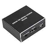 Kafuty HDMI Audio Splitter, 4K * 2K HDMI Audio Splitter Extractor Konverter, HDMI zu HDMI + SPDIF + 3,5 mm Audio Ausgang, 3 Audio Modus (Pass/2.0CH/5.1CH)