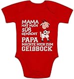 Shirtgeil Mama machte Mich süß Papa machte Mich zum Geißbock Baby Body Kurzarm-Body 3-6 Monate R